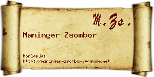 Maninger Zsombor névjegykártya